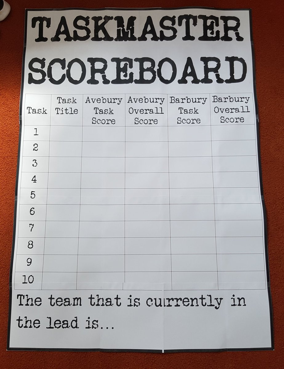 amydawncox's tweet photo. So excited to start our Taskmaster lessons tomorrow at @StLukesSwindon in #CommunityAndCitizenship So much thought, planning and preparation has gone into it. If the students love it half as much as I do then I will be thrilled! #TeachingTeamwork #WorkingTogether #Taskmaster https://t.co/AwgcKJPtPV