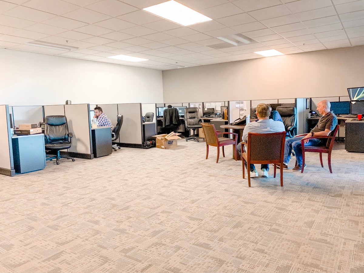 We are loving our new office layout! It allows for great conversation and collaboration between our team members!