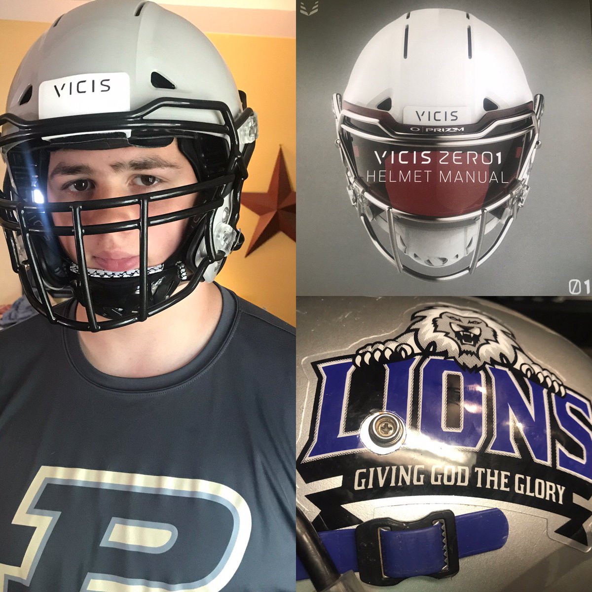 Ron_Ewing's tweet photo. So @acreight &amp; @vicispro this happened today! 15yr old son’s new helmet. Thanks for all your help!!!
https://t.co/9nsLzyj4V3
#2023 #6ft2in270lbs #VicisZero1
@wjamieson1 @VICIS_rome @VICIS_Clint @mblaylock22 @NebekerRhett https://t.co/r22Uh5gAUy