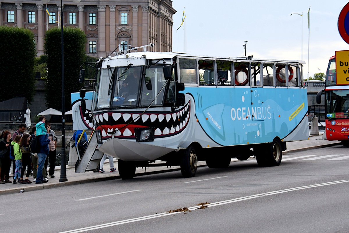 Med_ElHamzaoui's tweet photo. A #Stockholm les bus se jettent à l'eau #Suède #Sweden #OceanBus https://t.co/t06bVNxKFg