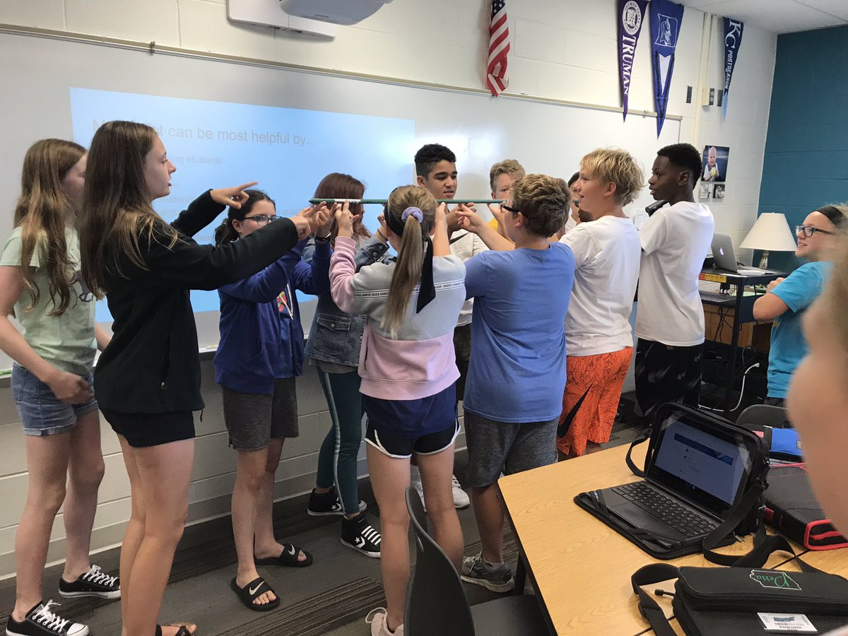 PellaMs's tweet photo. Team building in @MissErnst17 math classroom! #welcometomiddleschool! https://t.co/wsx0yvuoRt