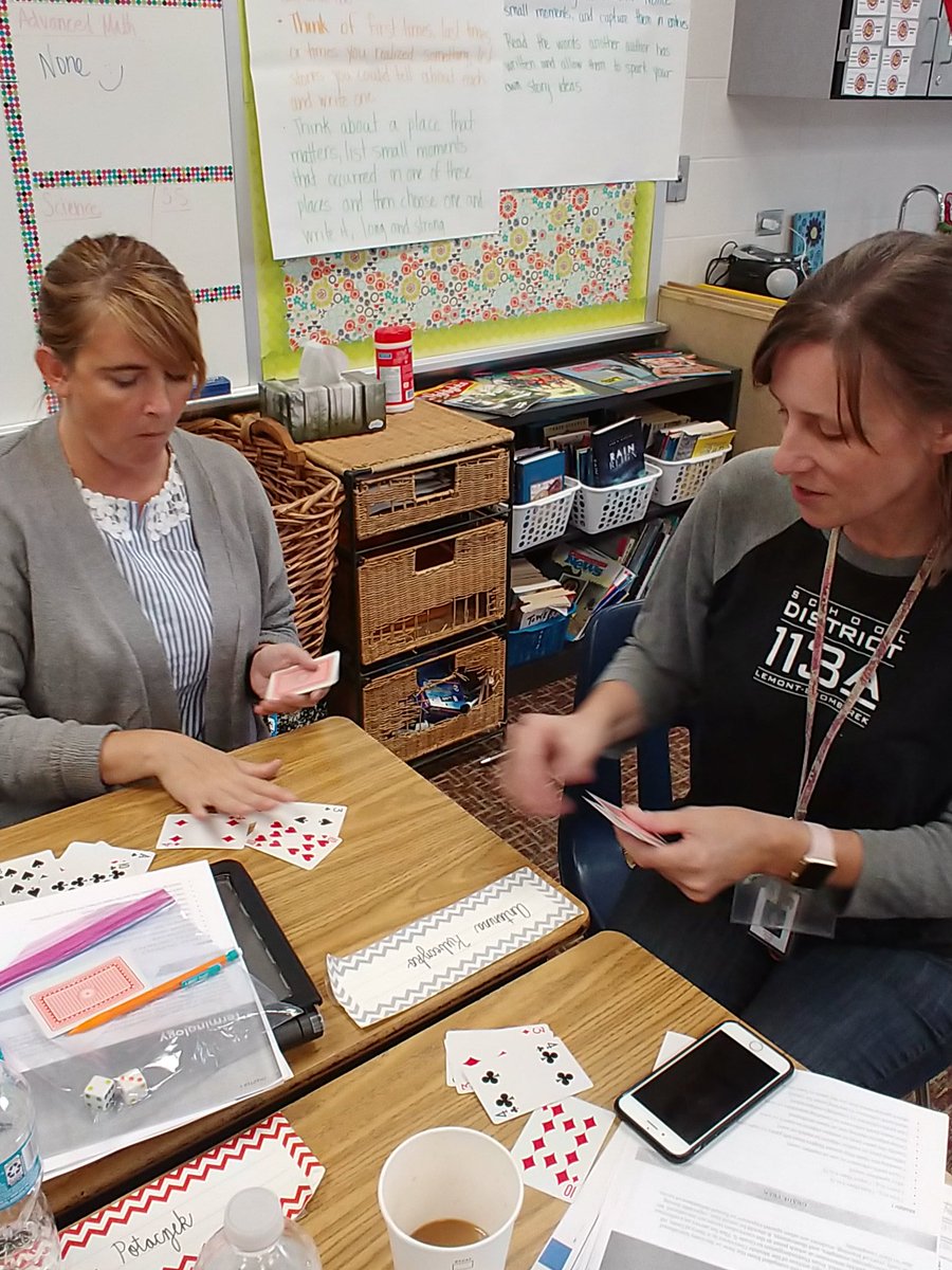 Playing various forms of Number Battle to help support our students:  place value, multiplication, and fraction number battle! #sd113a #owbears #rvican
