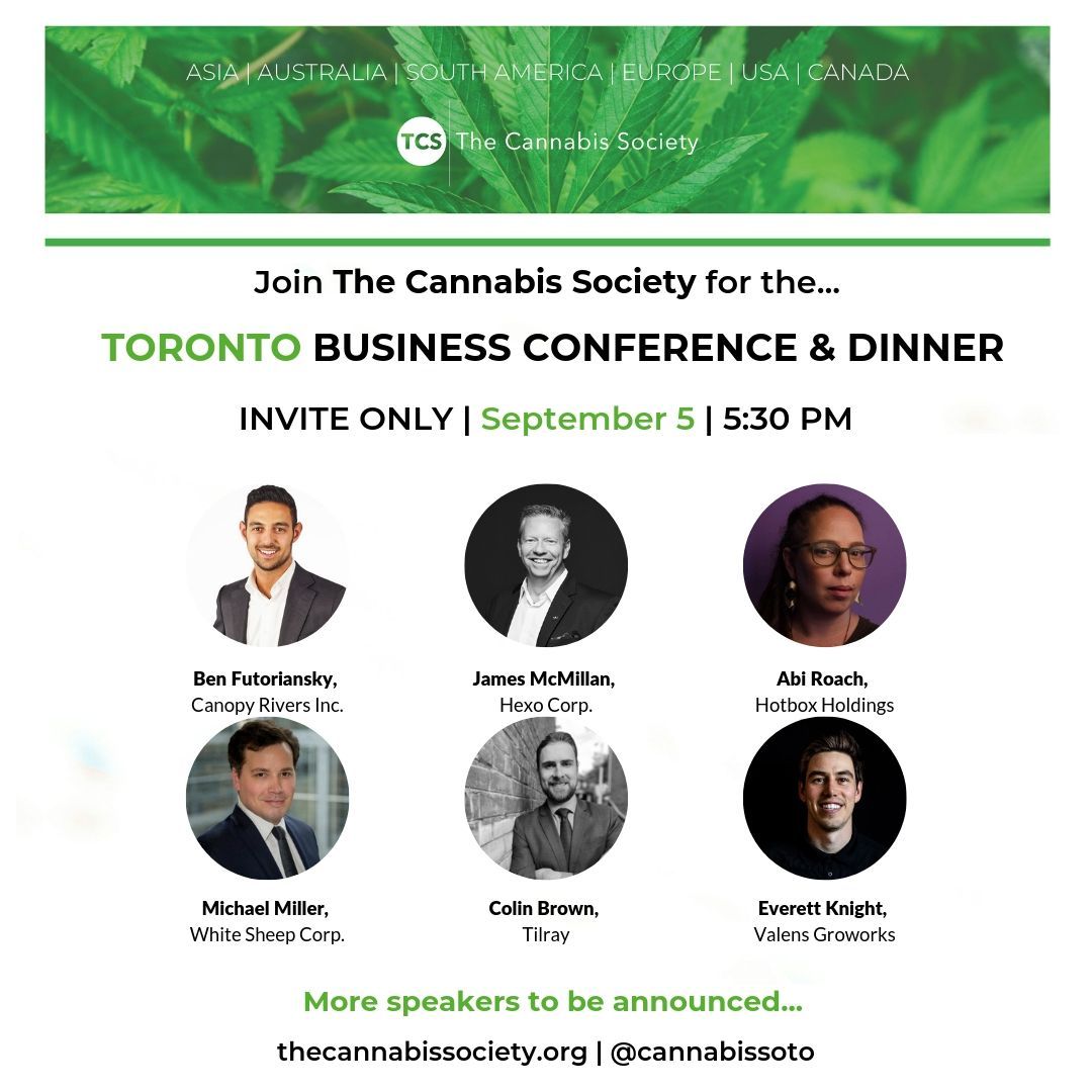 Only a few tickets left for our #Toronto #Cannabis 🌿#Investor &amp; Executive Conference &amp; Dinner this Thurs Sept 5th at 5:30 pm ft. @CanopyRiversInc <a href="/Hexocorp/">HEXO Corp</a> @Tilray @HotboxCafe @WhiteSheepCorp @ValensGroWorks @ArcviewGroup &amp; hosted by @GrantThorntonCA
Tix👉bit.ly/Sept5TO