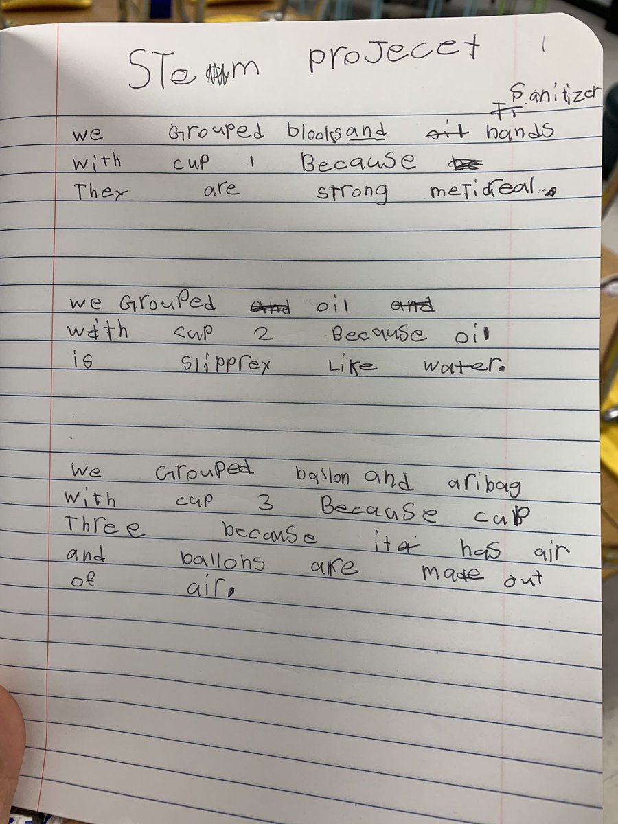 MsBahar's tweet photo. Today our scientists grouped different objects based on their physical properties! 🔎 #STEMjournals @mrscmills14 @WESWildcat https://t.co/t1jNpPMtoc