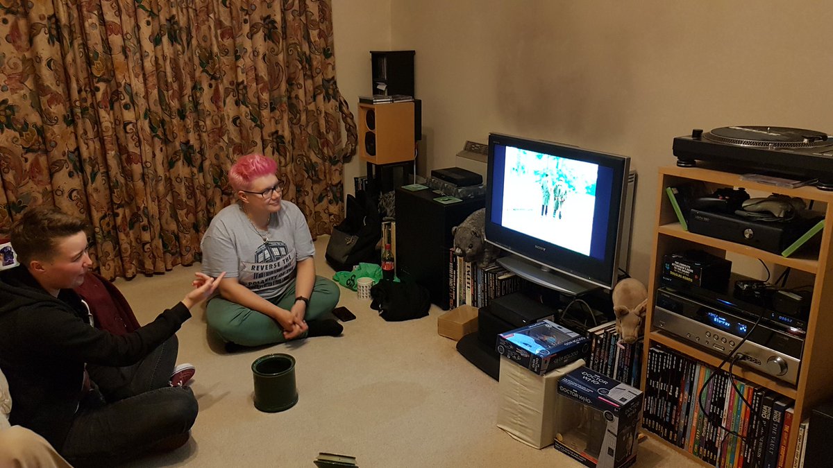 RealFloppyLion's tweet photo. Commemorating Uncle Terrance's memory with a viewing of The Five Doctors with @tardis_monkey @sophilestweets @KristopherBrunt and @cool_aardvark
#RIPTerranceDicks
#DoctorWho https://t.co/bjcSMlGGdy