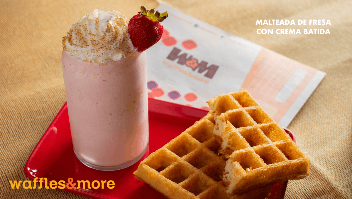 WandM_Mexico's tweet photo. Etiqueta a esa personita Fresona con la que compartirás esta #MalteadaDeFresa en #WafflesAndMore https://t.co/zFBddA7xmm