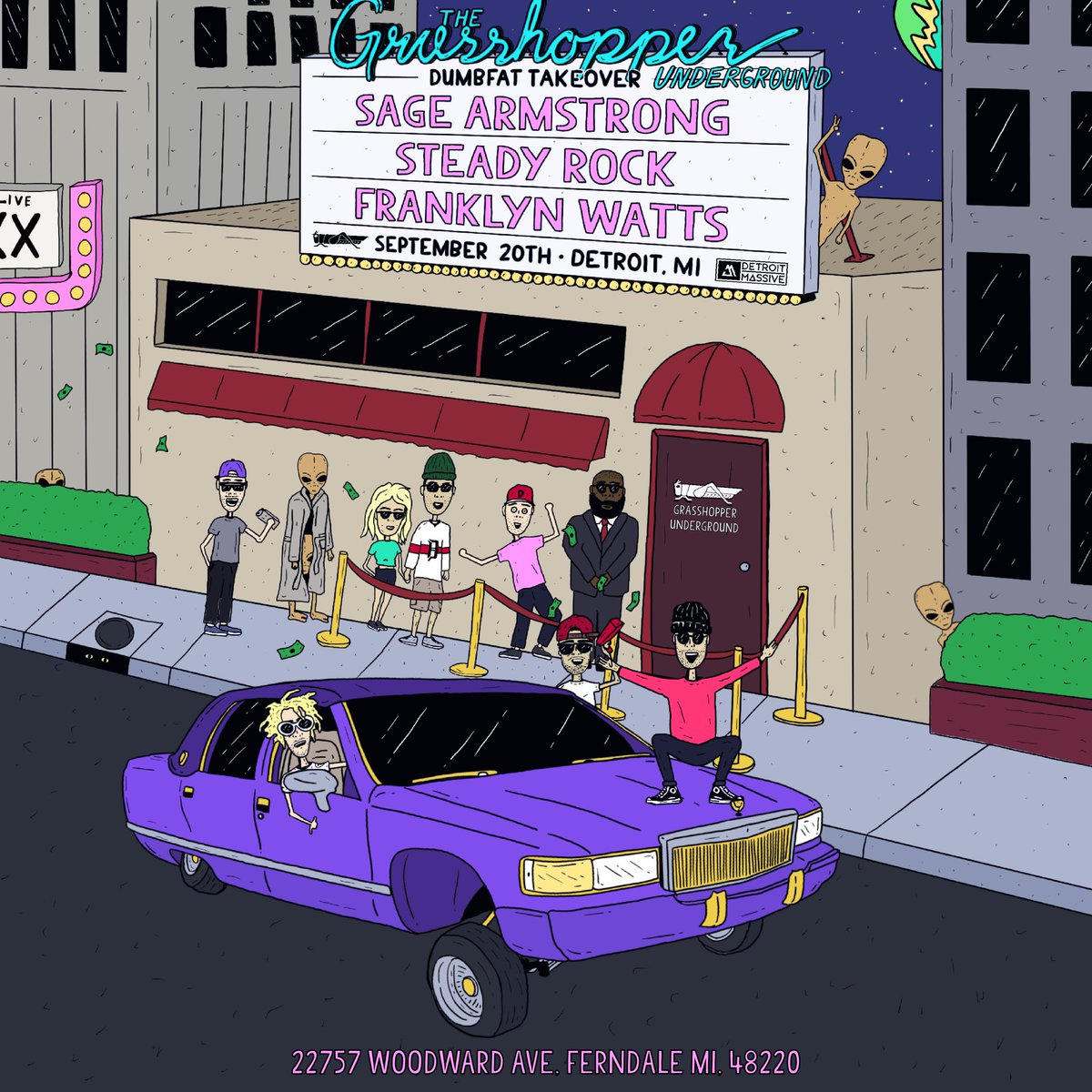 D e t r o i t !  I’ll be coming back to <a href="/GhopUnderground/">GrasshopperUndrgrnd</a> w the <a href="/DUMBFATRECORDS/">DUMB FAT RECORDS</a> squad sept 20th 🛸🛸🛸