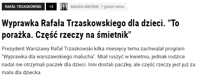 sjkaleta's tweet photo. Wyprawka dla warszawiaków to jedna wielka porażka
@trzaskowski_.
Nie dość, że ma inną, skromniejszą zawartość niż ogłaszano kilka miesięcy temu, to dostarczana jest z wielomiesięcznym opóźnieniem, więc niektóre przedmioty są bezużyteczne.
PO w pigułce.
https://t.co/eyTrIcK6k8 https://t.co/qy5gH1ZTHT