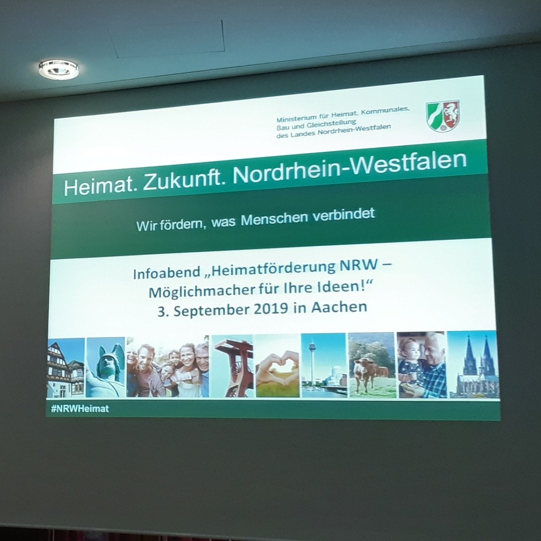GeographBonn's tweet photo. Infoabend zur Heimatförderung NRW im Haus der StädteRegion in Aachen #staatssekretär #heimatliebe #heimat #förderung #ideen #bestpractices #kultur #brauchtum #werkstatt #Förderprogramm #unbürokratisch #projekt  #ländlicherraum #verein #initiative #Dorfgemeinschaft #siersdorf https://t.co/rQmVPUYeYq