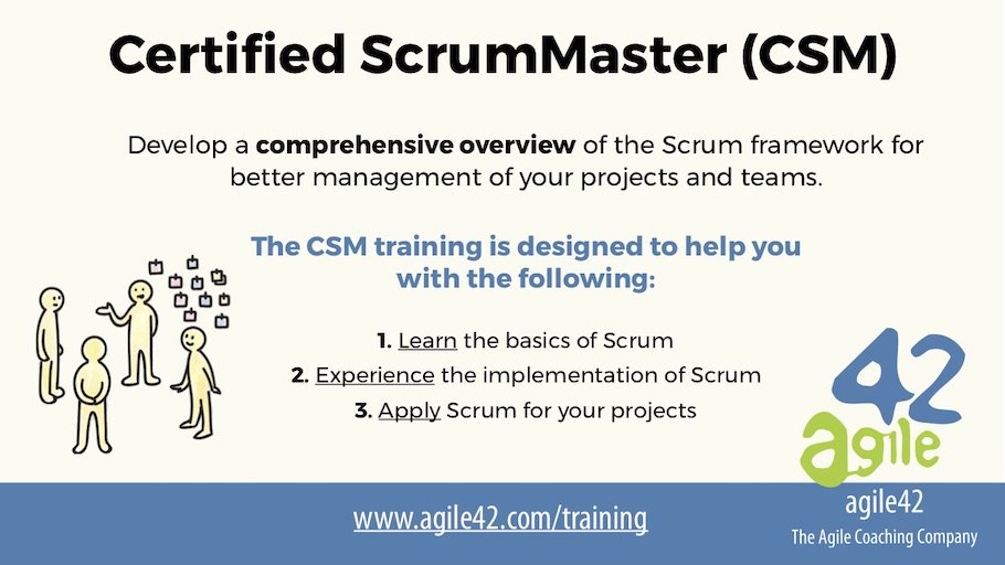 agile42Training's tweet image. Learn how to manage your projects and workflow using Scrum through the #CSM #training. Regardless of the industry you work in, gain a strong foundational knowledge of Scrum and apply it to your organization. ow.ly/SNHO30oXrlv
