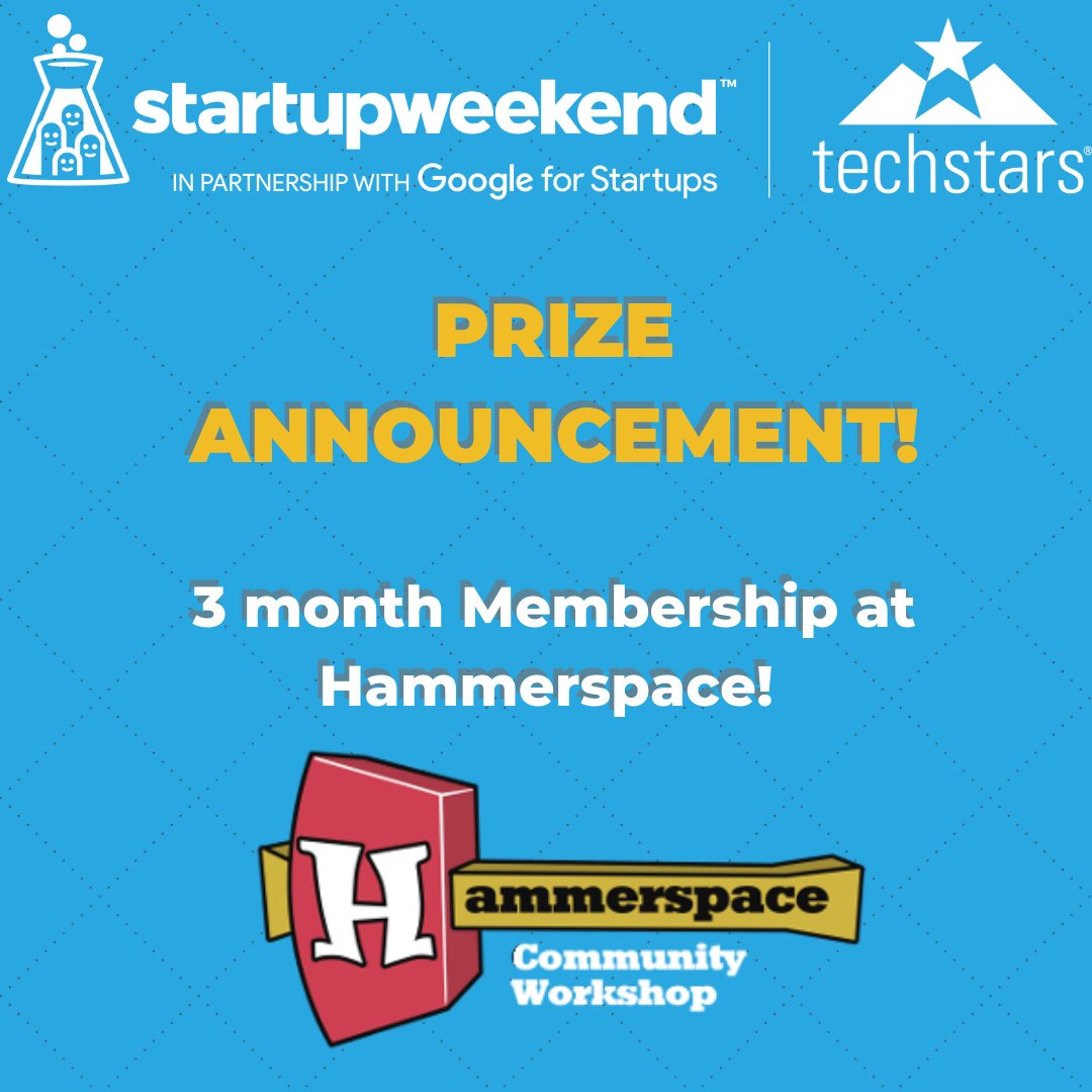 kcsw's tweet image. Another exciting prize for a winning team for Startup Weekend. A 3-month membership @HammerspaceKC so teams can continue building their product. #MakeDesignBuild 

communities.techstars.com/usa/kansas-cit…