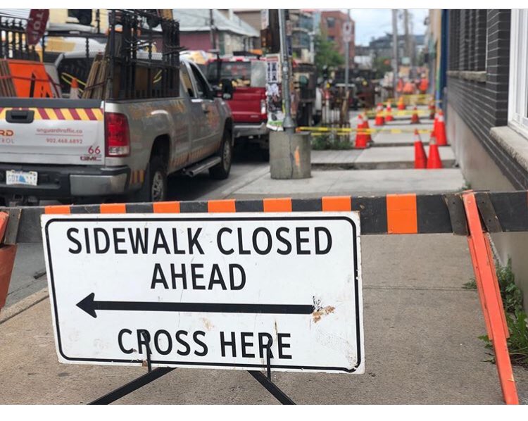 thorneyhfx's tweet photo. This says a lot about the city of Halifax’s regard for art: Behold the ripped-up sidewalk outside an official @halifaxfringe venue, halfway through the festival, done today without extending a courtesy warning to the organizers at any point. COOL JOB @hfxgov https://t.co/uJiUter2ZH