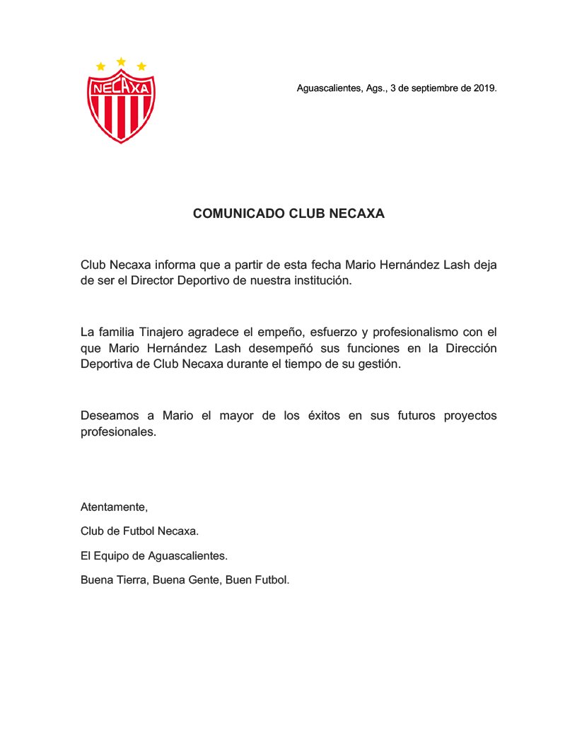ClubNecaxa's tweet photo. .@ClubNecaxa informa: https://t.co/bOM9dLugz1