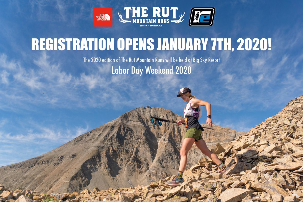 Registration for the 2020 Rut Mountain Runs opens January 7th, 2020! In 2019 we had 3,000+ participants with our VK and 28k selling out in under an hour and our 50k and 11k filling up in a day. Mark your calendars and see you at @bigskyresort Labor Day weekend 2020! #runtherut