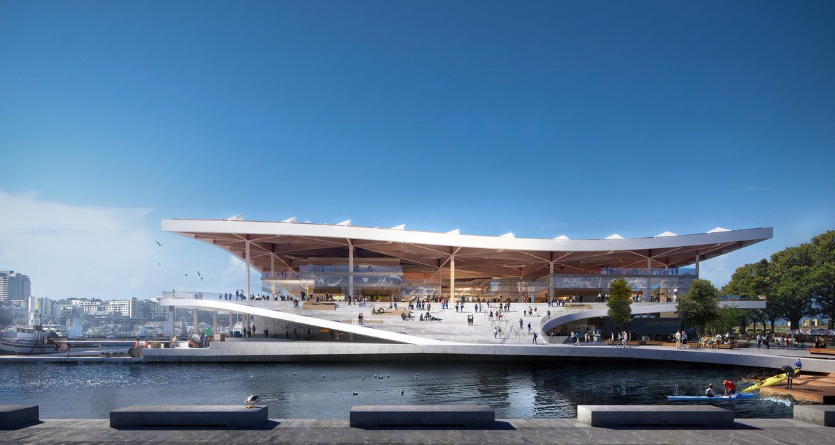 DesignandBuild1's tweet image. Danish architecture firm 3XN/GXN has revealed its latest renders and design vision for the new Sydney Fish Market. The goal is that the Sydney Fish Market will become a world-class #foodie destination.

#BuildingTrust #SydneyFishMarket #3XN #PrioritisingPeople #UrbanGrowthNSW