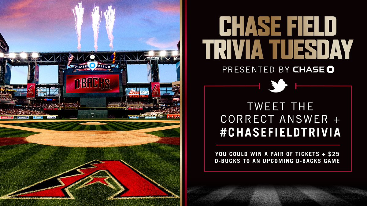 Welcome to another #ChaseFieldTrivia Tuesday, presented by <a href="/Chase/">Chase</a>!

The first #Dbacks player to have his number retired by the team was none other than birthday boy <a href="/Luisgonzo20/">Luis Gonzalez</a>. What year did that happen?

Tweet the answer + #ChaseFieldTrivia to enter: atmlb.com/2oWSfxE