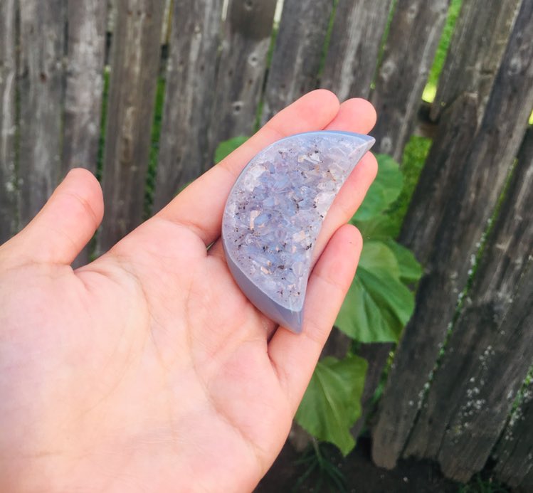 Amethyst druzy moon and rhodochrosite choker from  @artbyjacstudio. They’re stunning, I’m so in love 