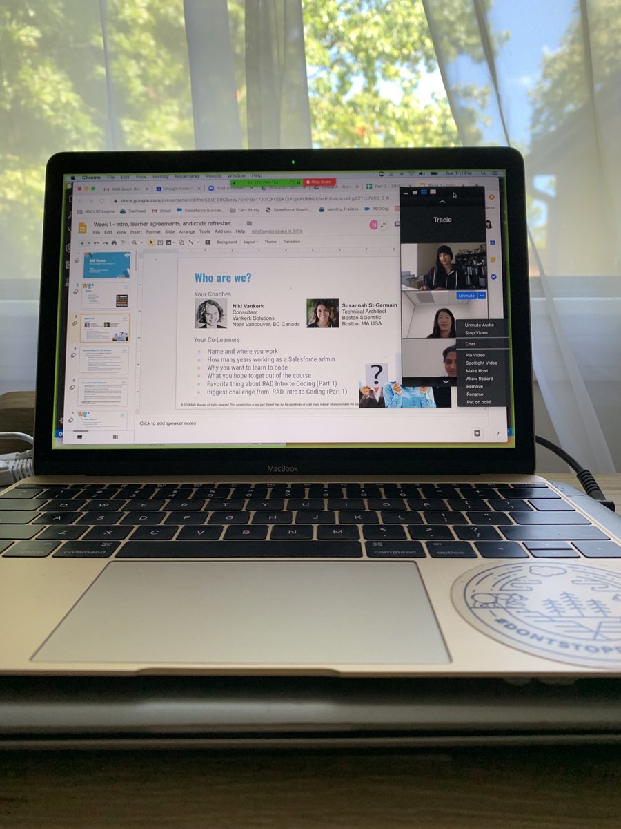 sunnydalelow's tweet image. RAD Part 2 started today. Looking forward to coaching these awesome @SalesforceDevs over the next 10 weeks. 👩🏽‍💻👩🏻‍💻👩🏼‍💻👩🏾‍💻#RADWomenCode #RADCoach #womenintech #WomenWhoCode #salesforce #SalesforceOhana