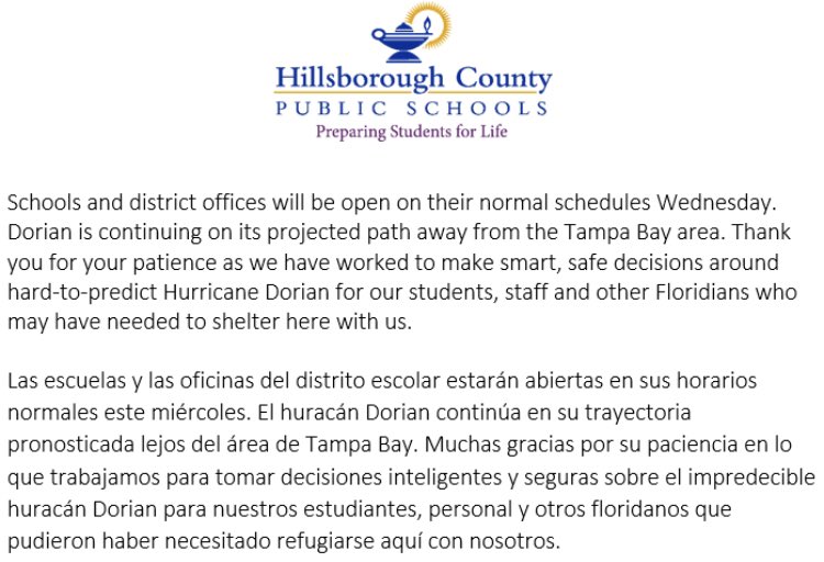 Looking forward to seeing everyone back at school tomorrow.