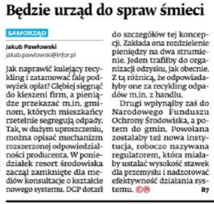 PawlowskiJakub's tweet photo. Jutro w @DGPrawna opisuję jak @MinSrodowiska proponuje na nowo zorganizować system opłat od producentów, by wdrożyć unijne wymogi i zmniejszyć koszty śmieci w domach. To niepublikowana koncepcja, którą wyłożono w trakcie pierwszych branżowych konsultacji.  Serdecznie polecam. https://t.co/Yt1M8ec9cb