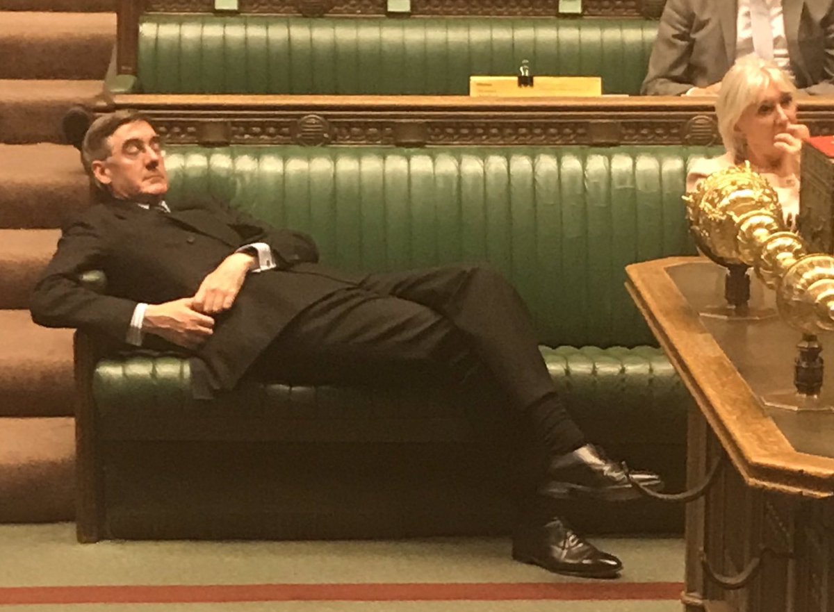 Yes we just RTed 40 pictures of <a href="/Jacob_Rees_Mogg/">Jacob Rees-Mogg</a> lolling about with utter contempt for our democracy.

It's a powerfully shit image and it needs sharing widely.