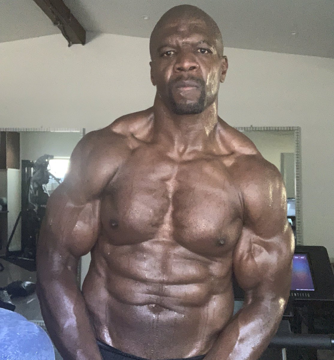 terry crews on Twitter: "Pre-@AGT PUMP SO I CAN POP THESE 51 YEAR OLD PECS!  💪🏾🤣💪🏾 IF YOU AIN'T SWEATIN, YOU AIN'T LIFTIN!… "