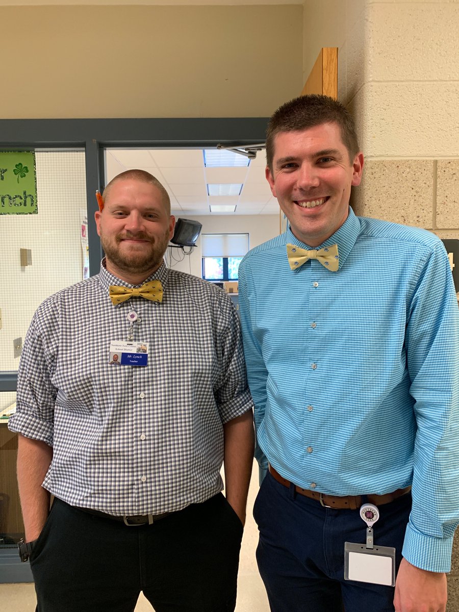 Mr. Lynch and Mr. Echelmeier starting the week in bow ties! #SMEshines #TeamNorthern