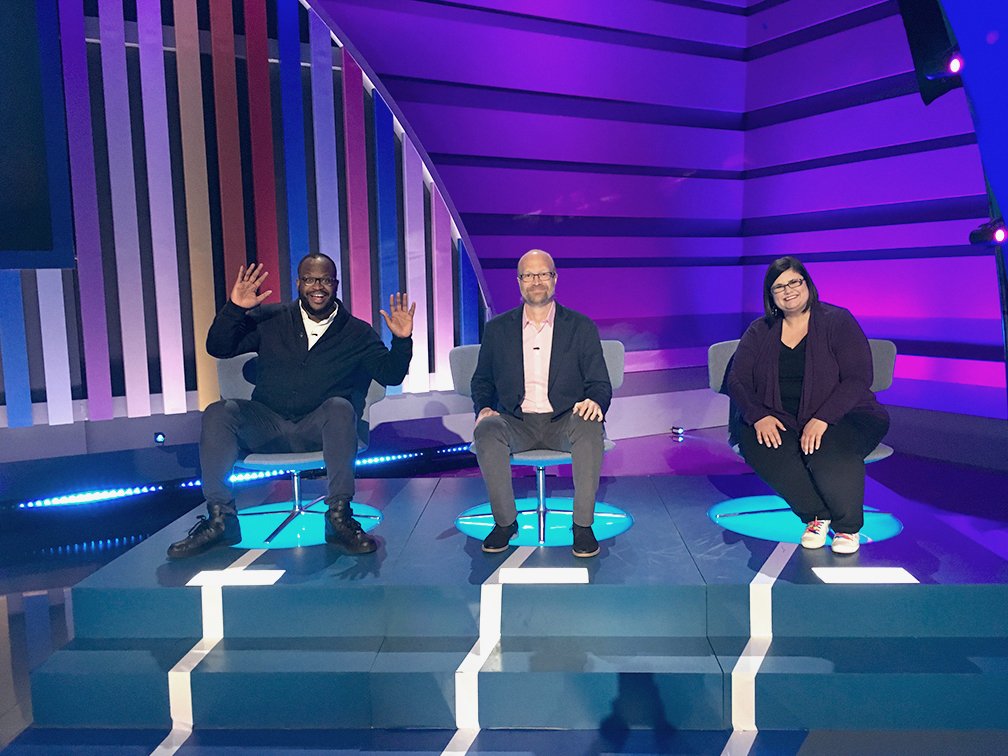 GameShowNetwork's tweet photo. Meet today's contestants! They test their trivia skills against experts Jonathan Corbblah, Ryan Chaffee and @muffymarracco on #BestEverTrivia at 4p 👏 https://t.co/lKegJ4RK8I