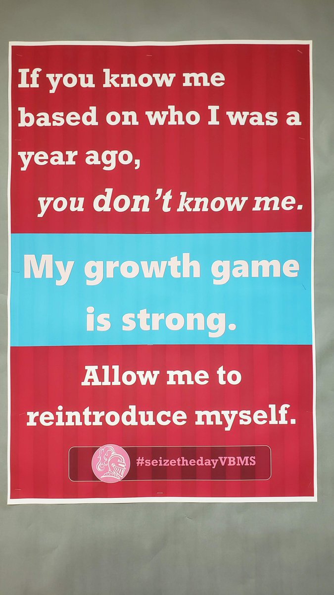 I pulled a seventh grade student aside and asked him to read this poster. As we stood there, he looked at me and smiled.  He wants badly to have a fresh start after a tough 6th grade year and we owe it to him!  Give them HOPE!!! #VB1Team #VBexperience