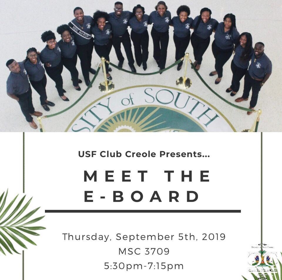 USFClubCreole's tweet photo. 🚨 We’re Back 🚨
Introducing the 2019-2020 USF Club Creole E-Board 🇭🇹 Join us this Thursday to find out more about our amazing e-board and what we have planned this semester! ☺️(There might be some Haitian food provided 👀) Can't wait to see you there! ❤️💙 https://t.co/AP0F9TNgaJ