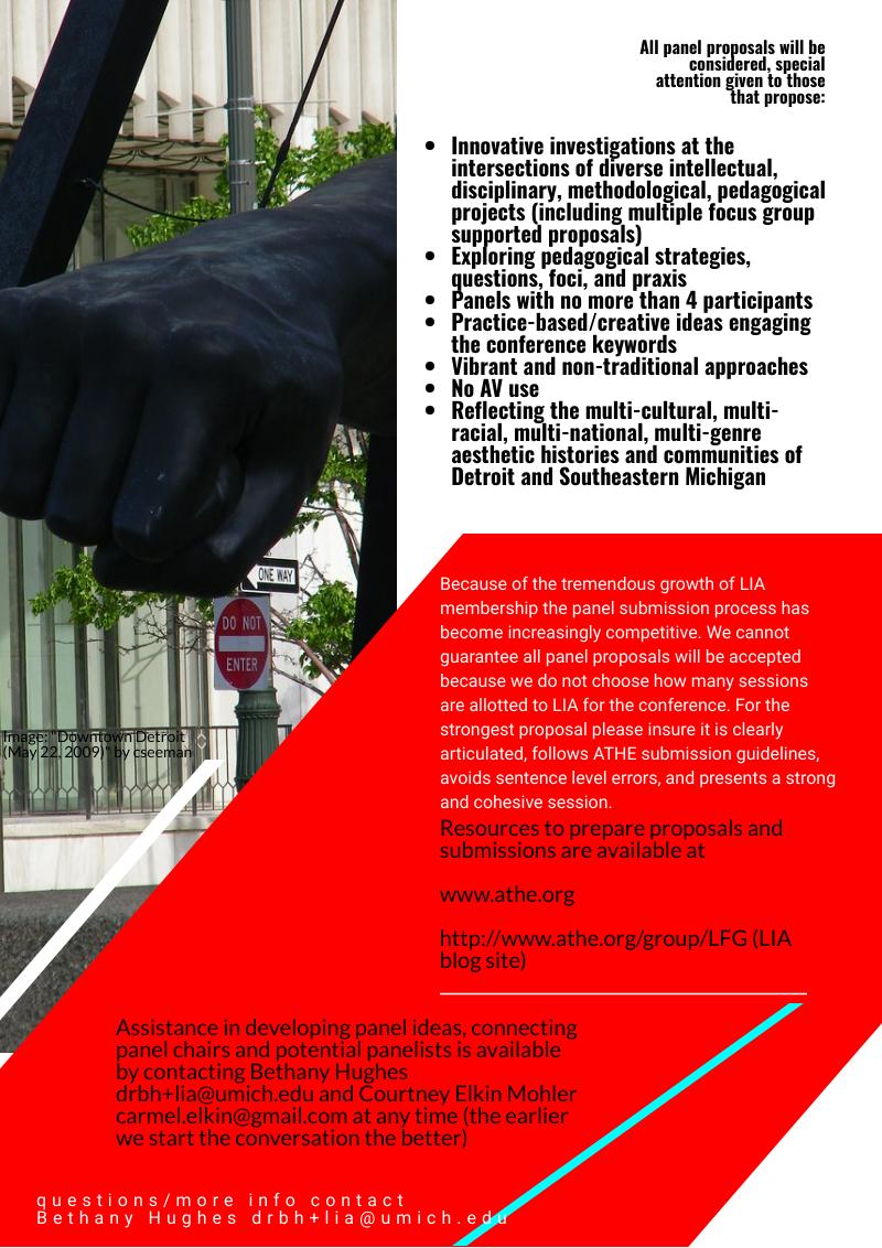 NotBeth_Bethany's tweet photo. Latinx, Indigenous, and the Americas Focus Group CFP for session/panel proposals (ATHE 2020) is out! First step=2-3 sentence session description by Sep. 13. Questions? Ideas? Contact me, 2020 Conference Planner (email on flyer) #LIA #ATHE2020 #ATHE20 #Detroit #Michigan https://t.co/CYKVM2ZH9b