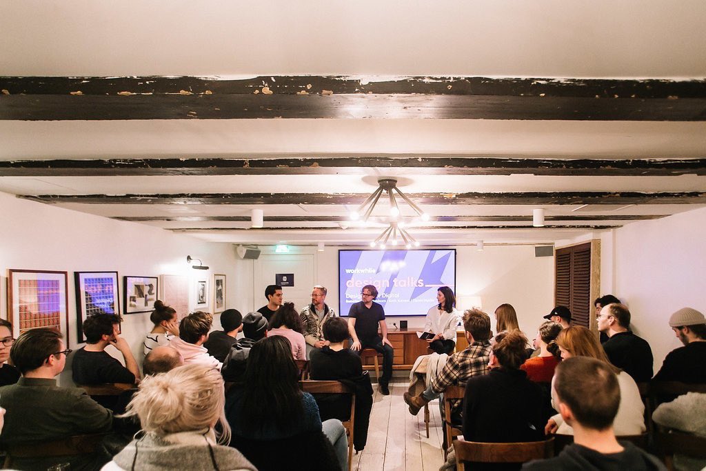RosanGompers's tweet photo. ‘Creativity comes from playing with reasonable bounderies’ ~ Are designers born or made? Inspiring crowd and talk! #Hoxton #designtalks #workwhile #creativity #design https://t.co/WdNavETBJb