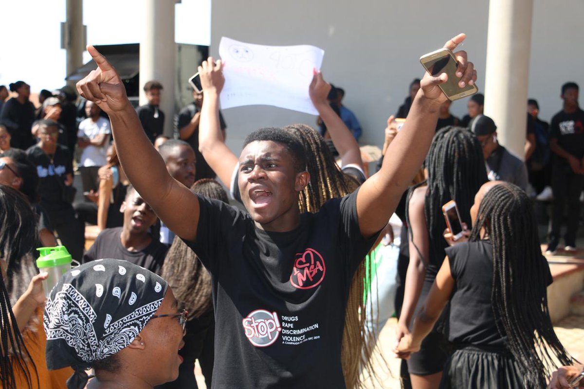 Karabo_XCVII's tweet photo. Took a stand today on campus #JusticeForUyinene @src_msa https://t.co/1AZcOqaQIu