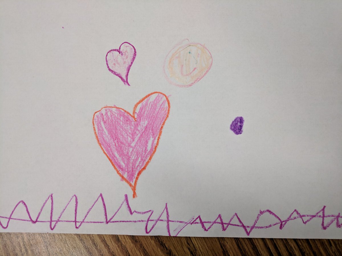 MrsGsK1's tweet photo. Kindergartners draw about their first day of school.#proudpetspatriots https://t.co/F5EIGyBBsn