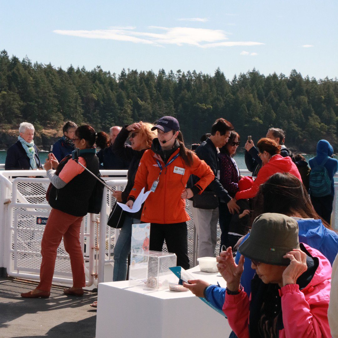 BCFerries's tweet photo. That's a wrap on this year's #CoastalNaturalists program! We hope you enjoyed their wealth of knowledge and have been inspired to learn more about our beautiful coast. See you next year for the 15th season! @ParksCanadaVan @OceanWise #SeaForward ^js https://t.co/3MoRBZcOTt