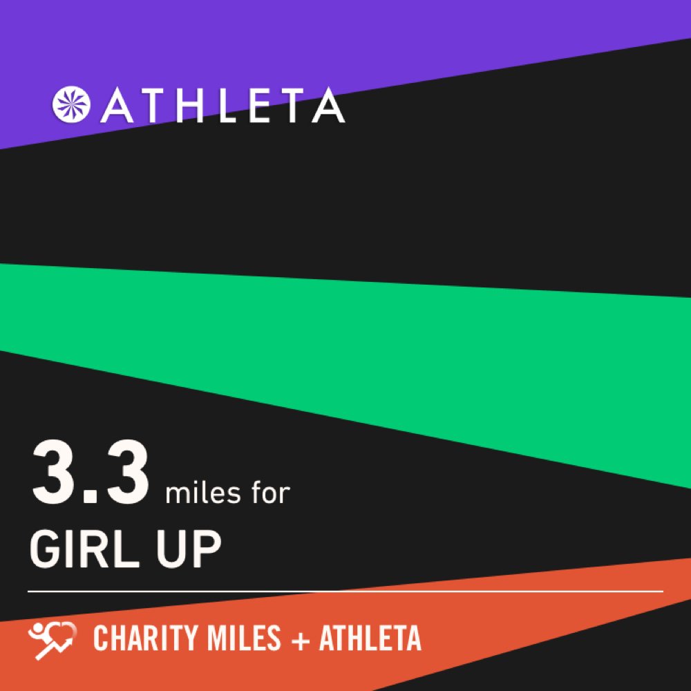 ACFishman's tweet photo. 3.3 @CharityMiles for @GirlUp. Thx @Athleta for sponsoring me! #PowerofShe https://t.co/Rp78P5REpj