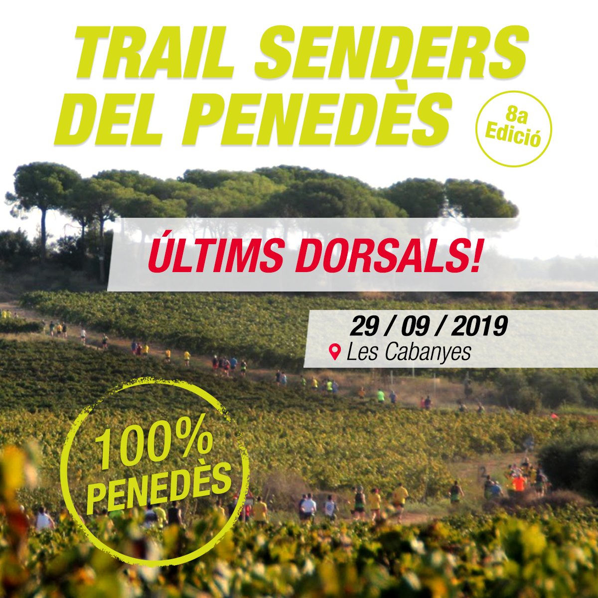 TRAIL SENDERS DEL PENEDÈS

El proper 29 de setembre torna la autèntica Trail del Penedès: corre entre vinyes per senders mil·lenaris, impressionant paisatges i terreny suau. Apte per tots els nivells!
⬇️⬇️Últims dorsals disponibles  ⬇️⬇️
carreras.run/trailsenders

#runopinion