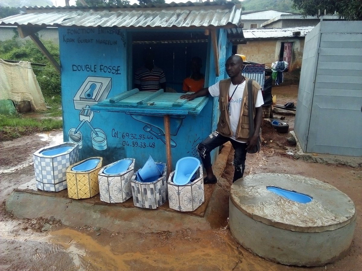 POOPgroupSSD's tweet photo. #CIV Narcisse in the city of Man has become a #sanitation entrepreneur. Thanks to the SSD project, it builds and installs #quality sanitation facilities for low-income households. #accesstosanitation @USAID @indsancoalition https://t.co/YIUt351ZPg