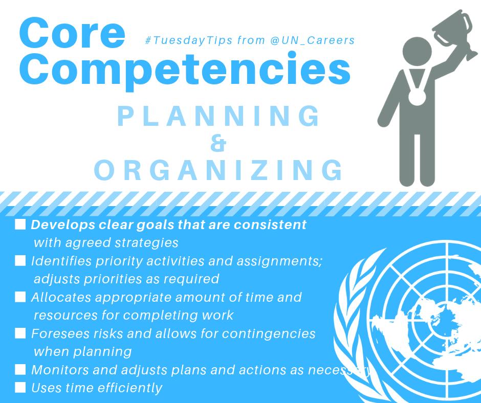 UN_Careers's tweet image. 🔉#TuesdayTips for #CompetencyBasedInterview✌📝!! Today is Planning &amp;amp; Organizing👩‍💼👨‍💼

   Q: Tell me how you personally organize yourself when you have a lot of work. 
   Q: Describe an occasion when you had to prepare in advance for a meeting or project.