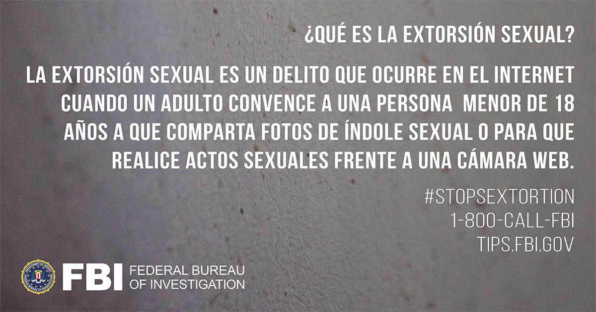 La extorsión sexual es un delito, ya que no es legal ni correcto que un adulto pida, pague o exija imágenes gráficas a un menor. Como víctima, no eres tú quién rompe la ley. #StopSextortion
