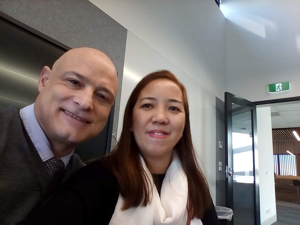SidBagh's tweet photo. @BRIDGEschools Filipino teacher Blessie Abrebra with @SMC_Epping @Phillip_Di in Year 12 Mathematics learning how to create an effective  flip classroom and videos for Mathematics. https://t.co/aO2TpL7ier