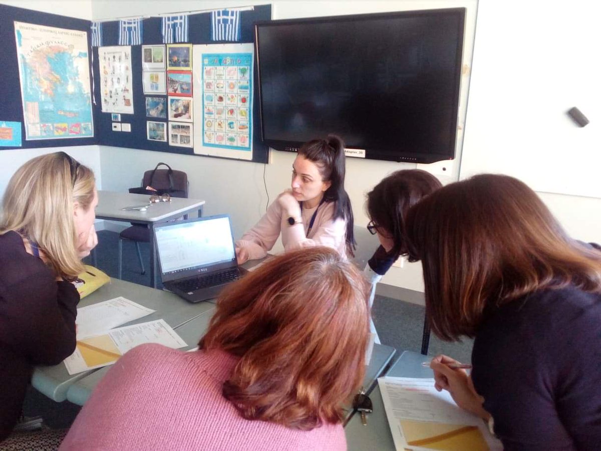 SidBagh's tweet photo. @BRIDGEschools Filipino teacher Blessie Abrera observing Year 11 Greek in BRIDGE teacher from @SMC_Epping Maryanne Theodosis https://t.co/7fhohFSArQ
