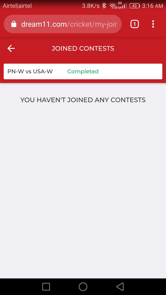 lephthanders's tweet photo. @Dream11 I join today league of WQ matches
USAWvsPNGW 
BDWvsSCW with 1 team each match 
But after results 
.You have not join any contest.
Before that it's showing 1 contest joined but after click as picture shows https://t.co/Qj3SNFDQPs