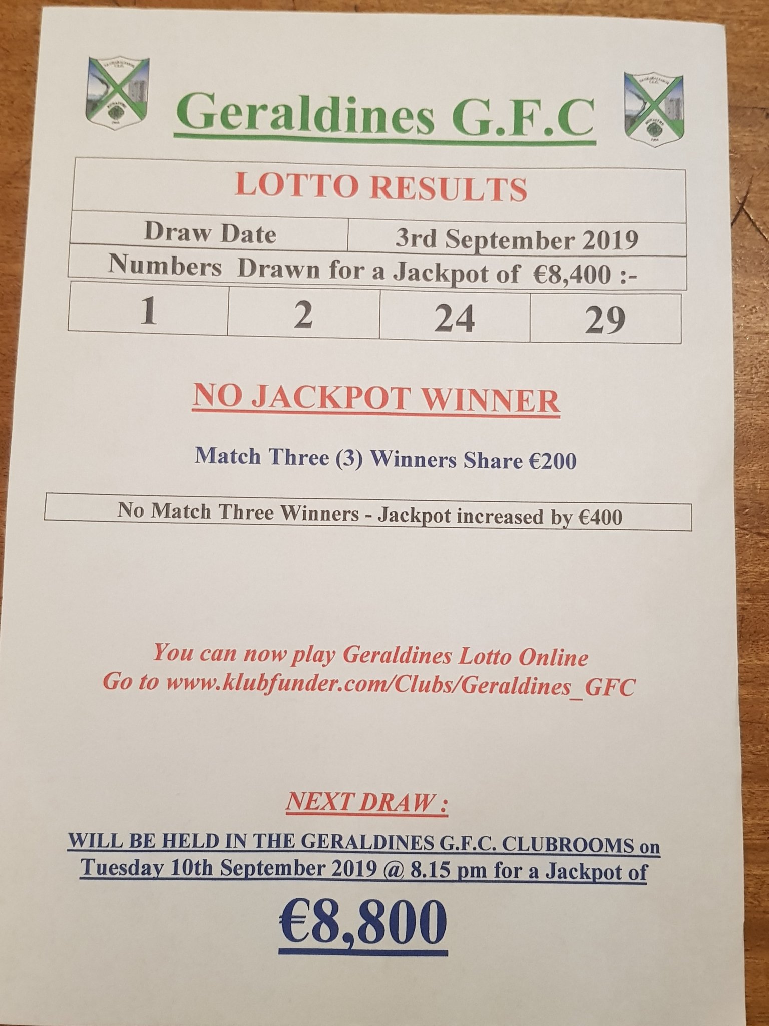 lotto 3 september 2019