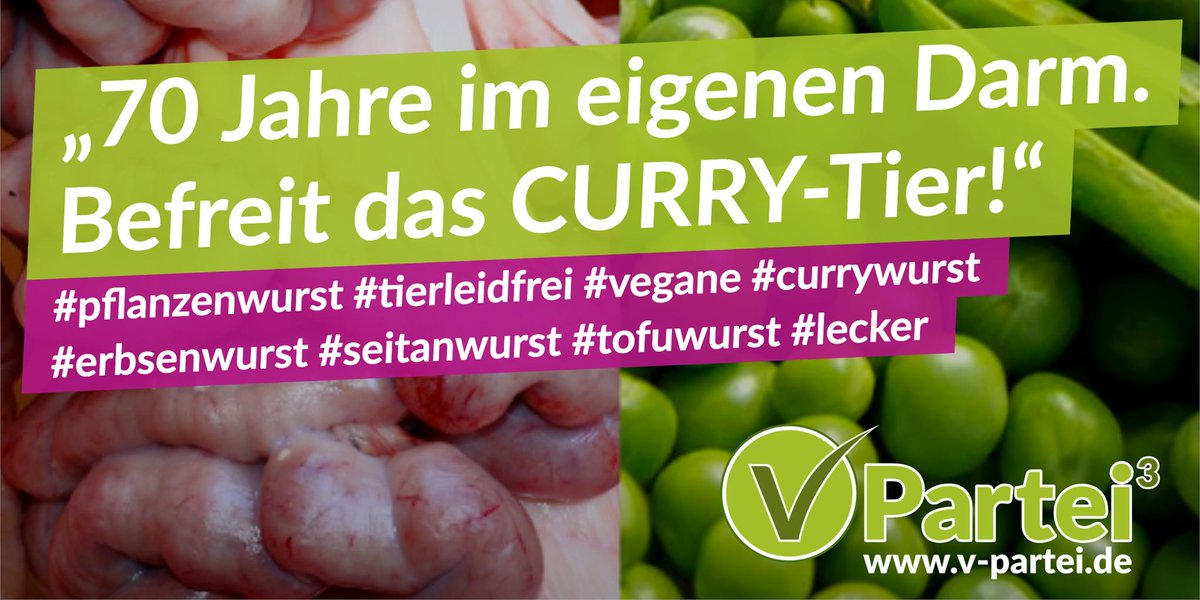 _VPartei_'s tweet photo. 70 Jahre #Currywurst. Ist das wirklich eine Schlagzeile, die man heute in allen Medien bringen darf? 70 Jahre Ausbeutung? Ressourcen, Tiere? Zeit zur Veränderung! #Rügenwalder Mühle machts vor und bietet jetzt nur noch Currywurst #vegan an! https://t.co/n7KA6IAarN