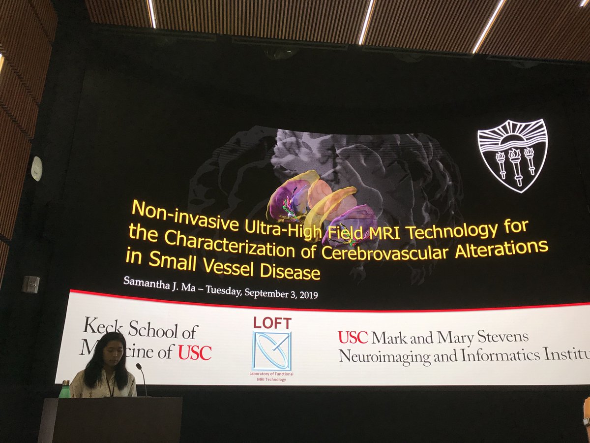 Samantha Ma sharing her #research on #ultrahighfield #MRI in the assessment of #CerebrovascularDisease #USC #neuroimaging #brain #neuroscience #USCLONI #ultrahighfield #MRI #7Tesla #dementia #sciencetwitter