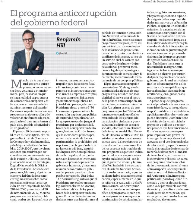 DLM_Mx's tweet image. Sobre el #ProgramaAnticorrupción recientemente publicado por el @GobiernoMX, @benxhill presenta un resumen de su contenido. 

Vía @ElFinanciero_Mx