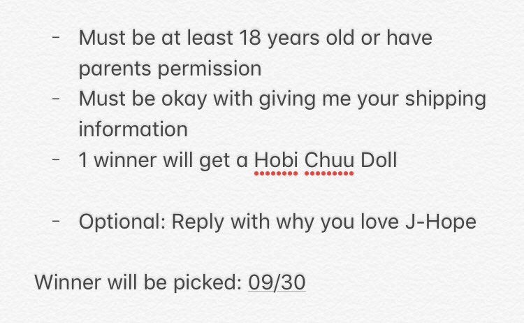 Bangtan_Chuu's tweet photo. 🌼 Hobi Chuu Doll Giveaway 🌼

- Follow, Retweet and Like this post 
- Deadline: 09/30 https://t.co/070lEn6B7O