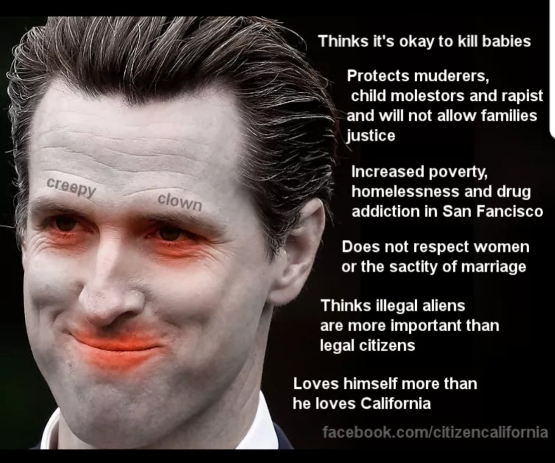 MarkPerez1323's tweet photo. @GavinNewsom @GavinNewsom #FireGavinNewson is distorting #California #WakeUpCalifornia #StopSancturay #StandUp #StillBuildingtheWall #DraintheSwamp #DraintheSwampRats #OpenCarryAllStates @realDonaldTrump #Trump2020 #MAGA2020 https://t.co/l7GvCEvEqY