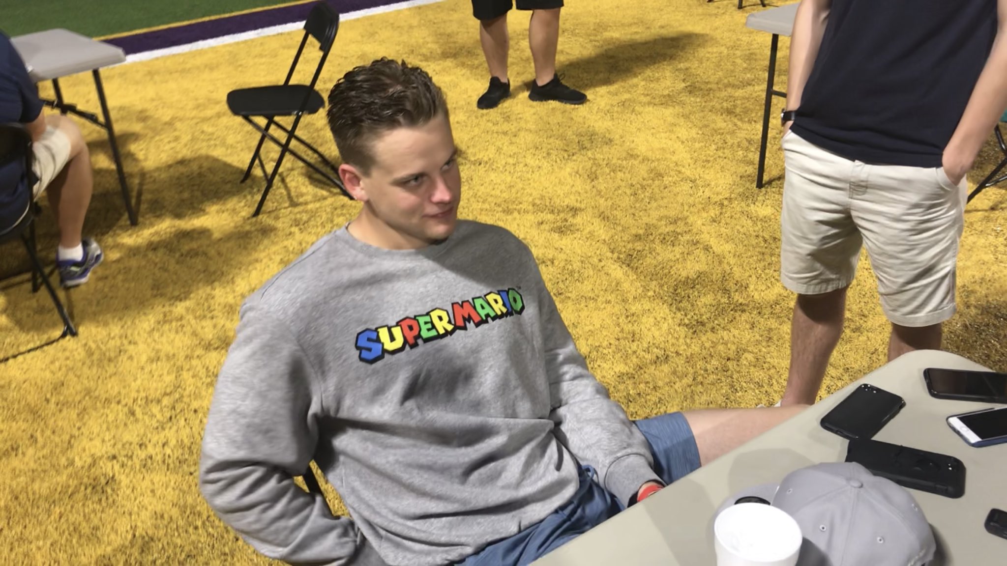 Glen West on X: 'Joe Burrow went with the Super Mario sweater in player  interviews today  / X